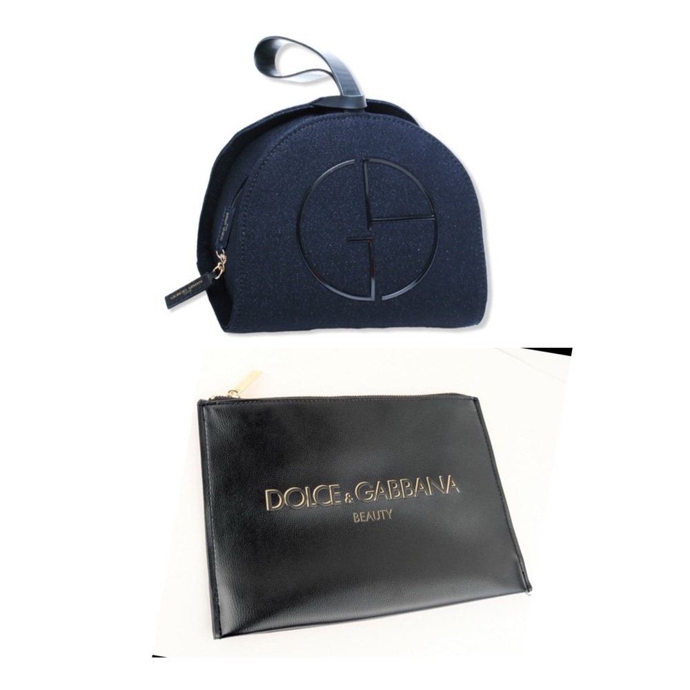 Giorgio Armani cosmetic bag AND Dolce & Gabbana cosmetic pouch DUO